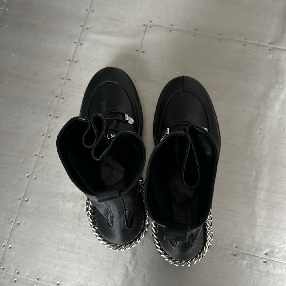 Christian Louboutin horse flat black leather boot bootie military weather  36.5 - Picture 6 of 10